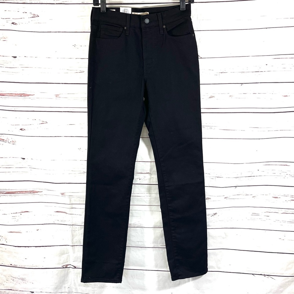 New Levi’s 724‎ Women’s High Rise Straight Jeans Black Big E Size 28x31